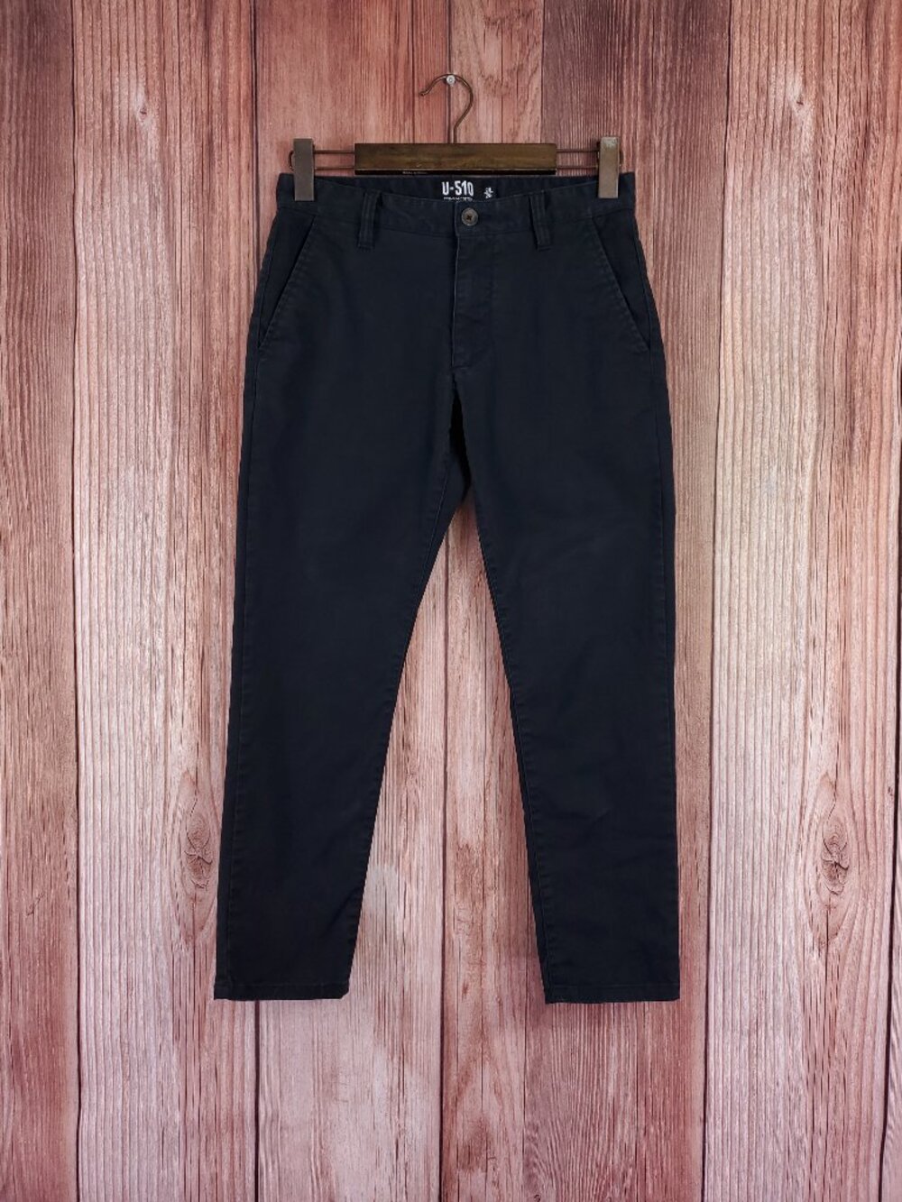 Under 510 U-510 Mens Size 28x25 Premium Cotton Chino Stretch Pants Black Casual